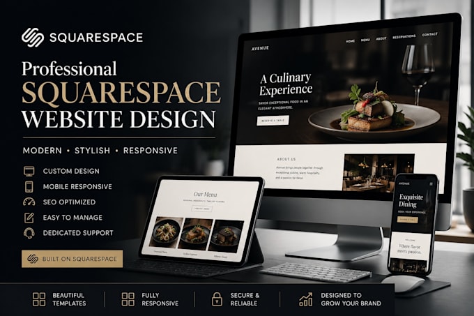design a stylish squarespace website for restaurants and cafes