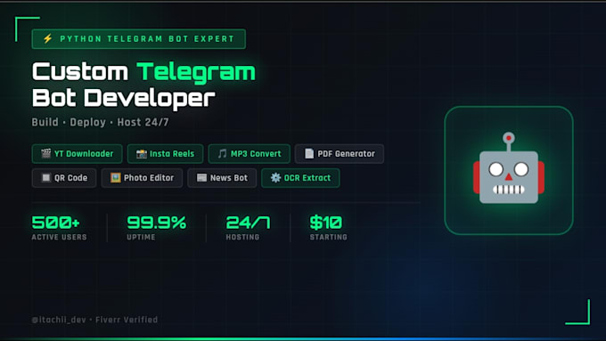 create and host a custom python telegram bot 24 7