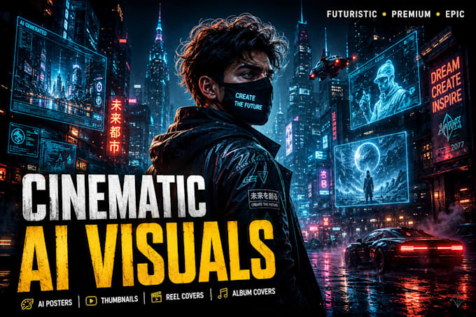 create cinematic ai visuals and futuristic posters