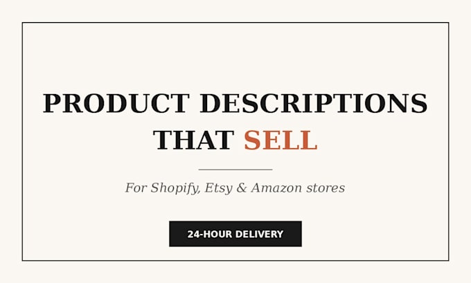 write high converting shopify and etsy product descriptions