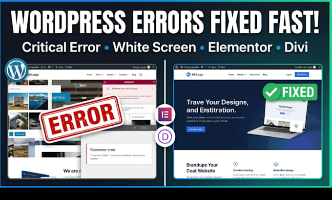fix wordpress errors, critical issues, elementor, divi and page builder problems