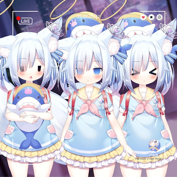 design vtuber model live2d vtuber rigging anime character design live2d model
