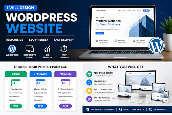 create or edit a professional wordpress website