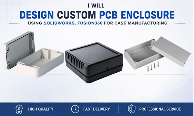 design custom pcb enclosure using solidworks, fusion360 for case manufacturing