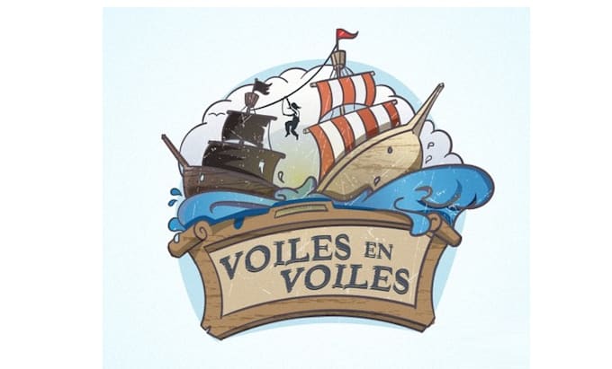 make amusement park logo with a zip line and aerial courses