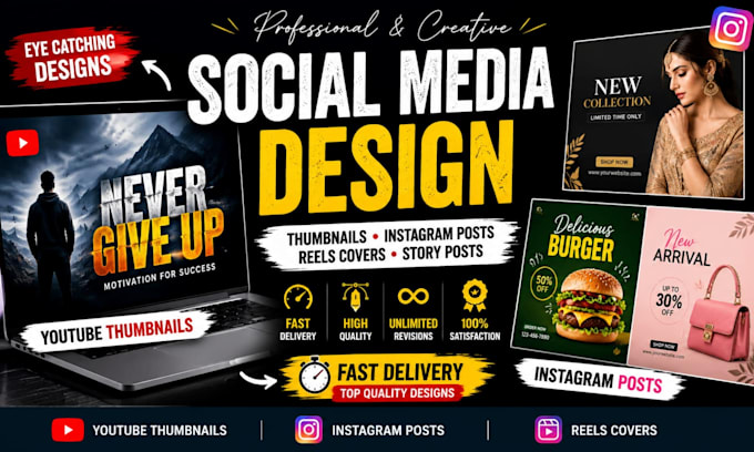 design youtube thumbnails and social media posts