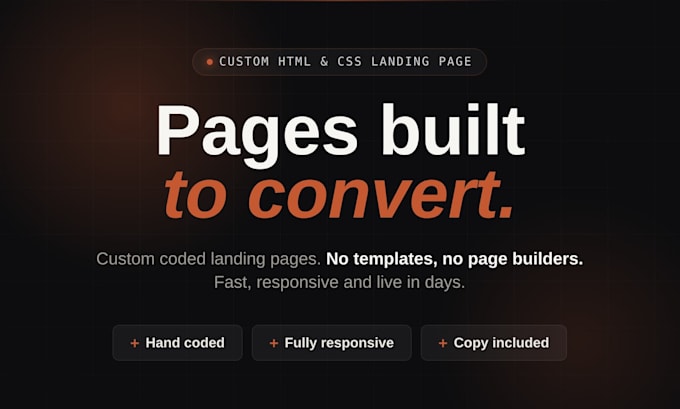 design and code a custom html landing page that converts