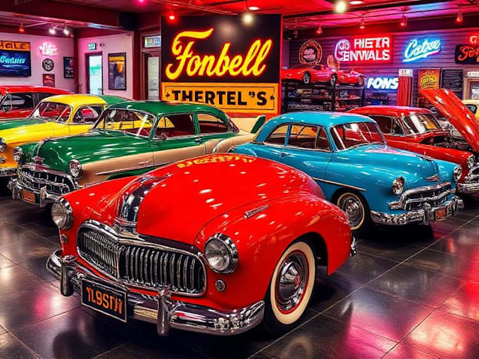 draw retro cars for merchandise