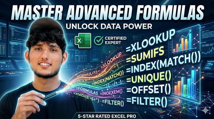 create advanced excel formulas, dashboards, and automation