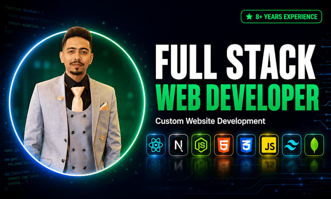 be full stack web developer for custom website development react node js