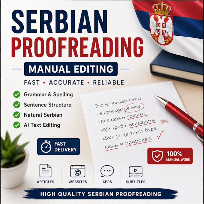 proofread and edit serbian translations manually