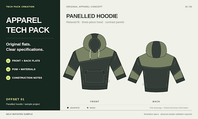 create fashion tech packs for activewear and streetwear