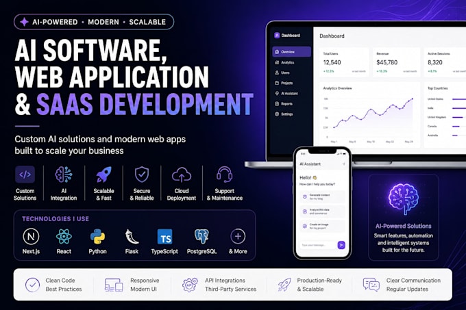 create ai web app, ai saas, ai website, ai software