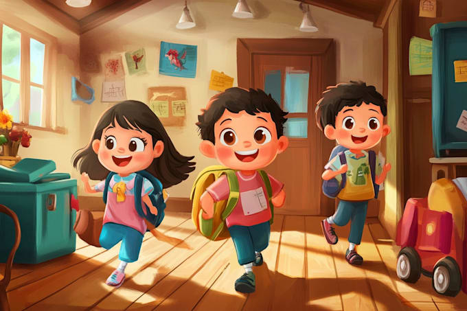 create whimsical and funny book illustrations