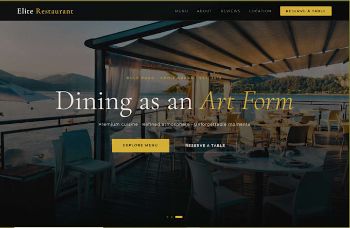 design a stunning restaurant website with menu and booking