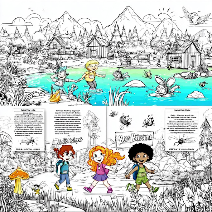 draw colorful childrens book illustration