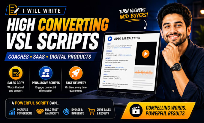write vsl scripts for coaches saas and digital products
