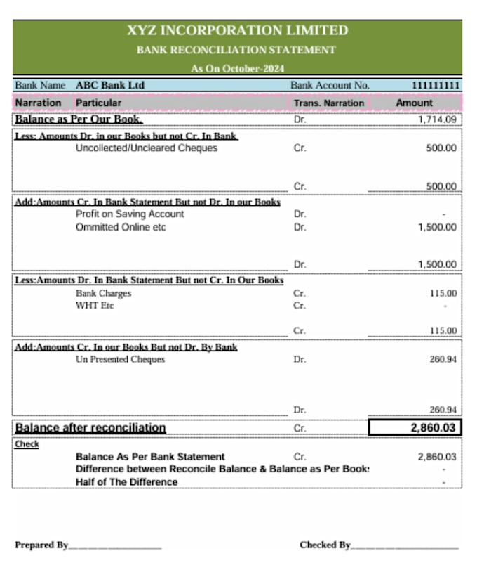 do bank reconciliation for multiple accounts