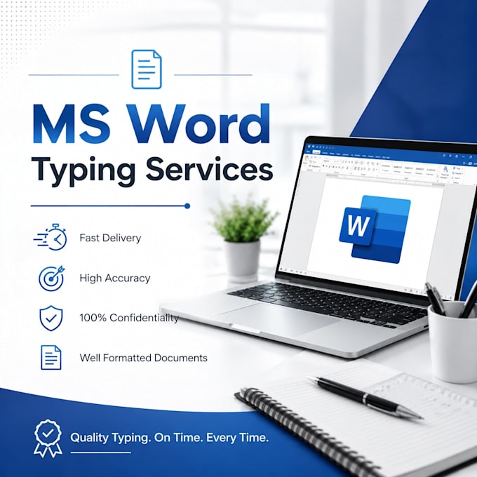 do ms word typing and document formatting professionally