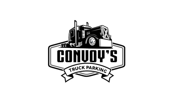 design custom wheeler truck parking facility logo