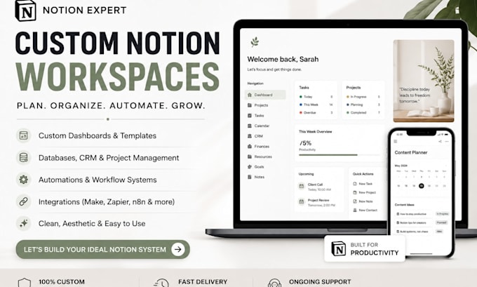 build a complete notion workspace with dashboards and automations