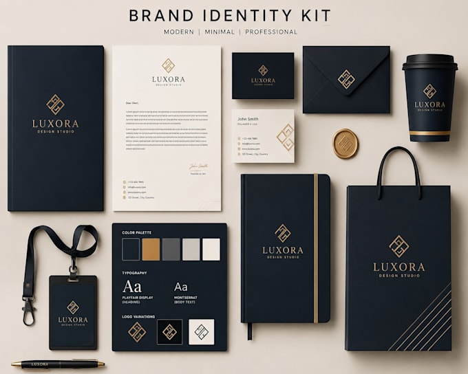 create luxury brand identity kit and logo