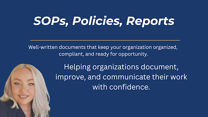 write your policies and sops