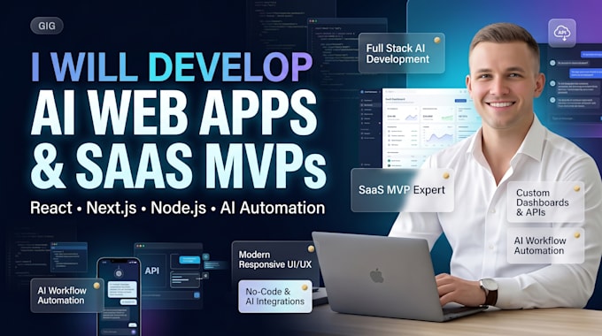 develop smart ai web apps using react, node js, and no code tools