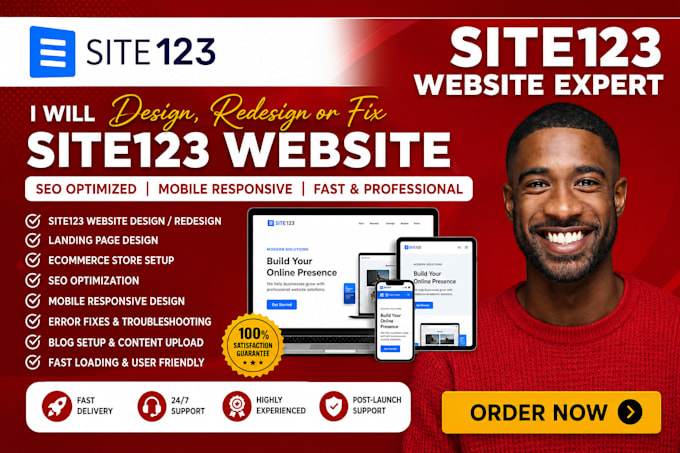 do site123 website design, redesign or fix site 123 website, SEO optimization