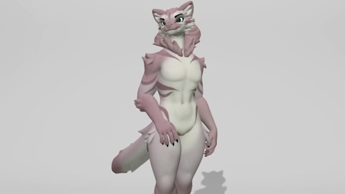 customizable furry vrm avatar vrchat vtuber model unity ready 3d fursona unity