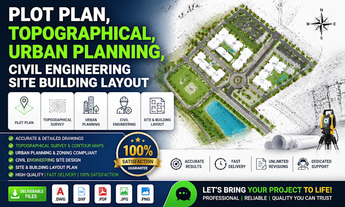 plot plan, topographical, urban planning, civil engineering site building layout