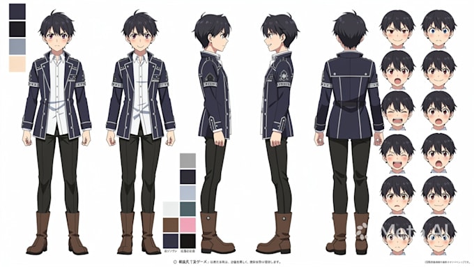draw anime character design sheet