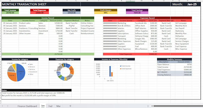 create professional custom excel business spreadsheets