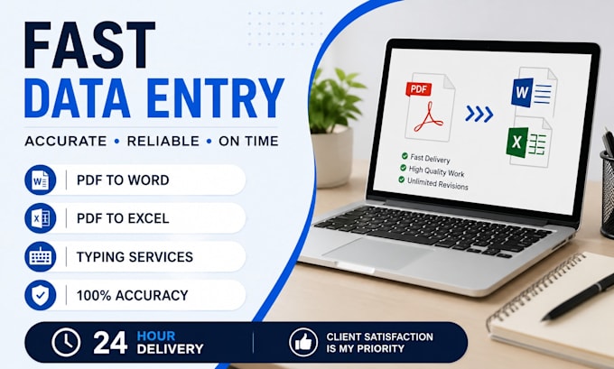 do fast and accurate data entry and typing work