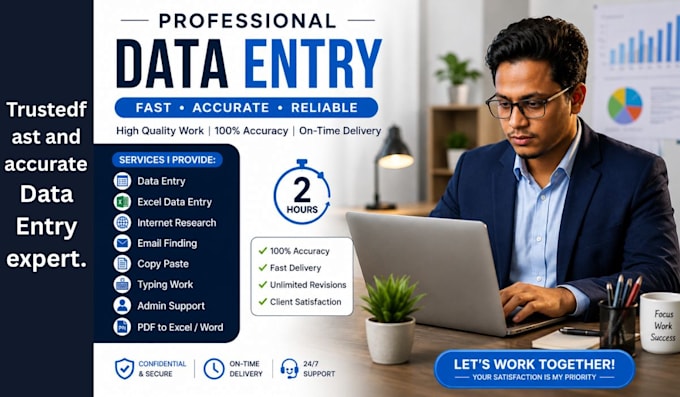 do accurate data entry, excel, copy paste and web research
