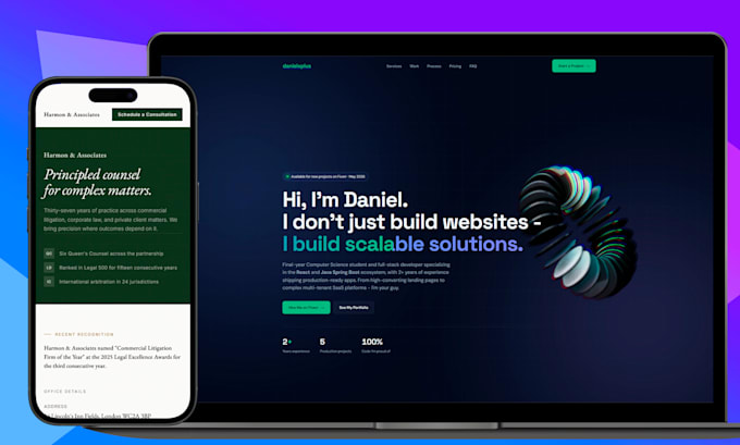 build a responsive react landing page or single page website