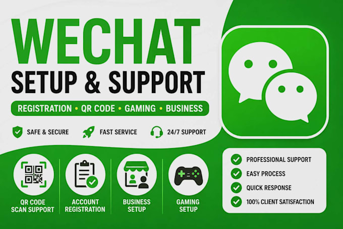 help wechat qr code scan,account, business,gaming setup