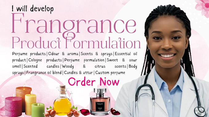 develop fragrance formulation product, perfume, essential oils, cosmetic label