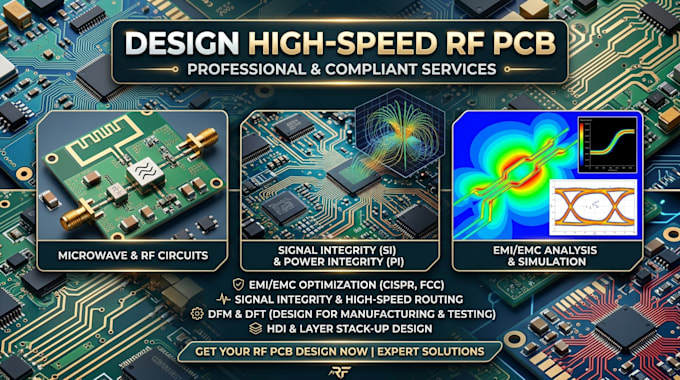 design high speed rf pcb with emi emc, signal integrity, dfm