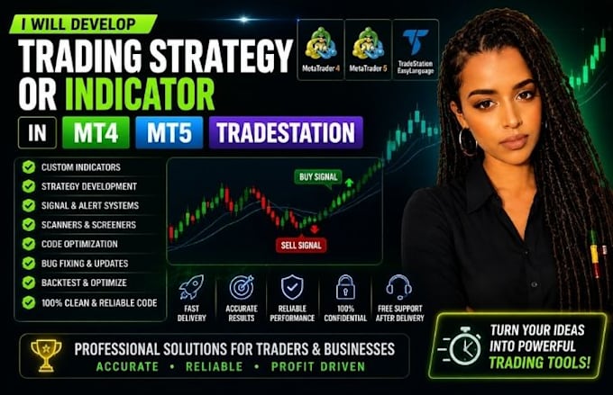 develop trading strategy or indicator in mt4 mt5 tradestation easy language mql