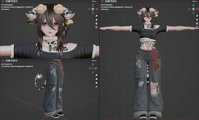 vrchat avatar, 3d character model, vtuber character and vroid with rigging