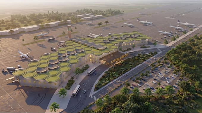 make 3d airport rendering, jetport layout, msfs2024, airfield master planning