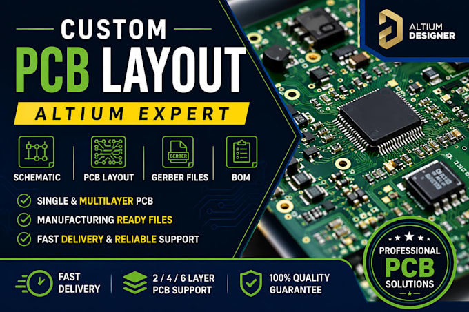 make pcb design and pcb layout gerber files and bom in altium custom pcb design
