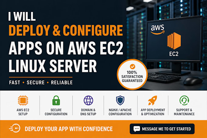 deploy and configure applications on AWS ec2 linux server