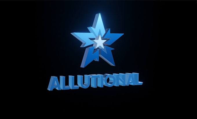 create a metallic 3d rotating logo animation spin loop