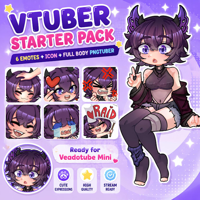 create a cute pngtuber starter pack for veadotube mini