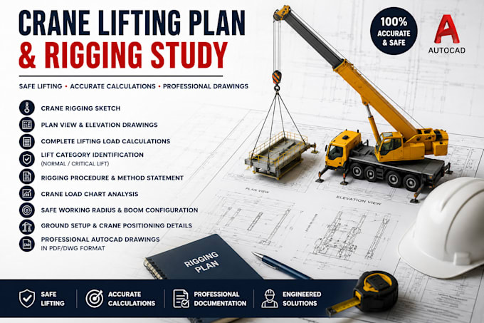 design crane lifting plans and rigging drawings in autocad