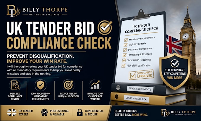 check UK tender bid for compliance before submission preventing disqualification