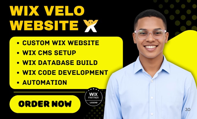 design wix website using wix velo, wix code and database wix cms and wix design