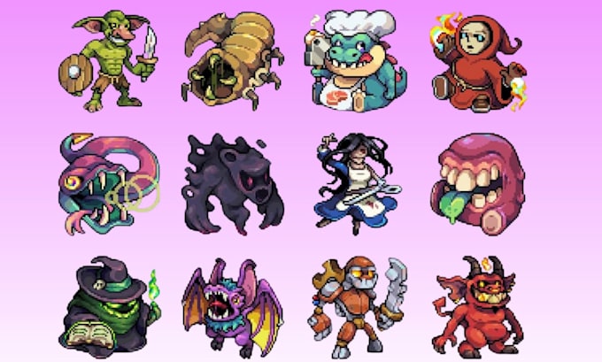 create pixel art icon, game assests, props objects and items